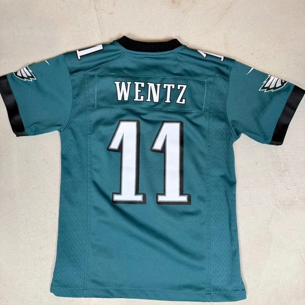 Nike Philadelphia Eagles Carson Wentz 11 Jersey Kids Medium 10-12 Green NFL Game